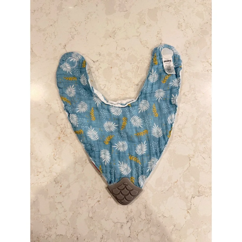 Nuby Cotton Muslin Bandana Teething‎ Bibs Set of 3 Patterned Unisex Reversible
